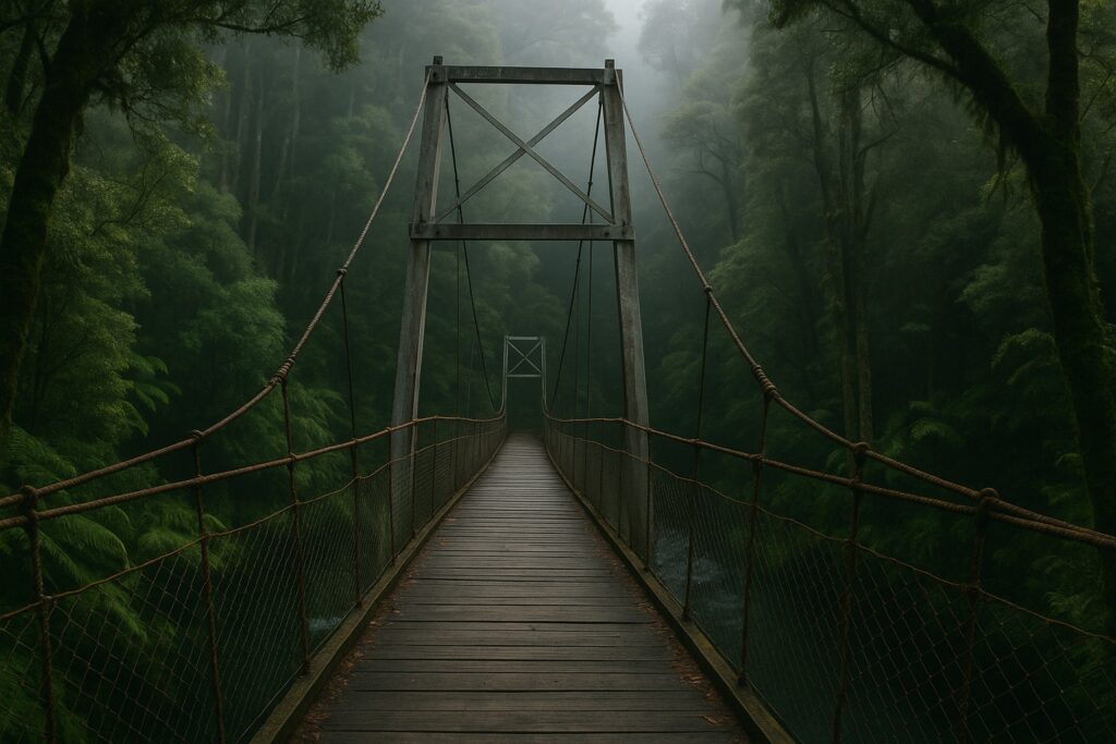 The swing bridge that disappeared from DOC maps overnight – and what a former ranger thinks happened In the Southern Alps, tucked along a quiet trail near the upper reaches of the Waiau Valley, trampers have long relied on a narrow swing bridge to cross a deep, fast-moving gorge. But sometime in early May, the bridge vanished — not physically, but officially. It was removed from all Department of Conservation (DOC) maps and track descriptions overnight, with no public announcement, no alert, and no signage on the ground. Now, trampers are confused, DOC is staying quiet, and a former ranger says he has a theory. A bridge with no name — and no explanation The bridge, often referred to by locals as “The Spindle Crossing”, was installed in the early 1990s as part of an old alpine link track between two remote huts. Never part of a Great Walk, it wasn’t widely advertised — but it featured on DOC’s online maps for years and appeared in multiple backcountry route guides until very recently. Then, overnight, it disappeared from all official material. No safety notice. No closure advisory. No maintenance report. Just gone. Trampers caught off guard Several trampers who visited the valley in mid-May say the bridge was still standing, intact, and in use — though slightly weathered. Some returned the following week and found it had been roped off with no signage, and the trail leading to it was freshly overgrown. "It was as if someone wanted people to stop using it — but without telling them why," says Sam, a backcountry hiker who’s crossed the bridge multiple times. He checked DOC’s online map on his phone and found the bridge had been deleted completely. No symbol. No mention. Nothing. What a former ranger thinks happened Mark, a retired DOC ranger who worked in the region during the early 2000s, says this kind of quiet removal isn't entirely new. "It usually happens when a structure is deemed too risky to keep but too politically sensitive to announce publicly," he explains. "Especially if it’s on land under dual management or disputed stewardship." He also believes the bridge may have crossed an area under active review by local iwi — possibly due to a nearby wāhi tapu (sacred site) or a historic burial area. "Sometimes the easiest option is to let nature reclaim it and remove it from the record," Mark says. "No confrontation. No drama. Just... absence." The silence continues DOC has declined to comment, issuing only a one-line response: “The structure in question is no longer a maintained asset.” No further information has been provided. No reopening date. No mention of removal plans. Meanwhile, GPS tracks from as recently as April still include the bridge — making the absence even more conspicuous. What’s left behind The bridge remains — for now — still hanging over the gorge, swaying gently in the alpine wind. But with no maintenance and no official recognition, its future is uncertain. Some say it’s only a matter of time before DOC dismantles it entirely. Others believe it will simply be left to rot, out of sight and out of mind. One thing’s for sure: something happened out there — and no one’s talking about it.