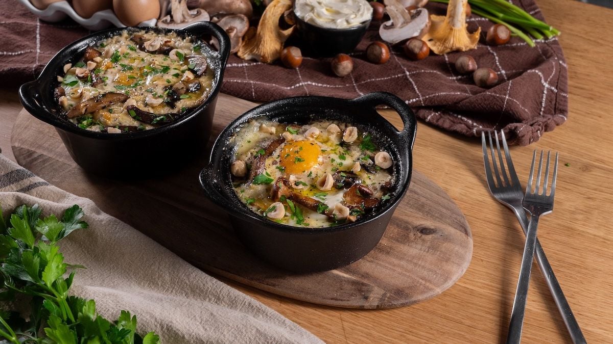 Delight Guests with Festive Brie, Truffle & Mushroom Baked Eggs