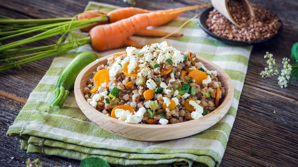 Quick Winter Salad with Warm Lentils, Goat Cheese, and Walnuts