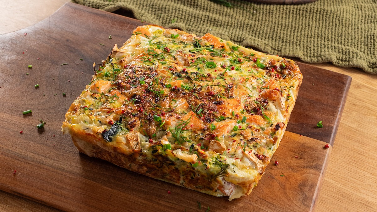 4-Step Recipe: Savory Zucchini, Goat Cheese & Salmon Brownie