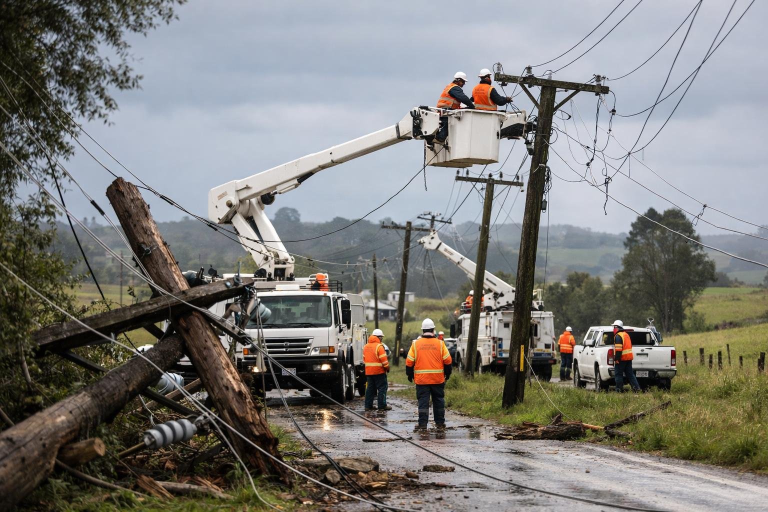 Thousands left without power in Northland as crews work to repair storm-damaged lines