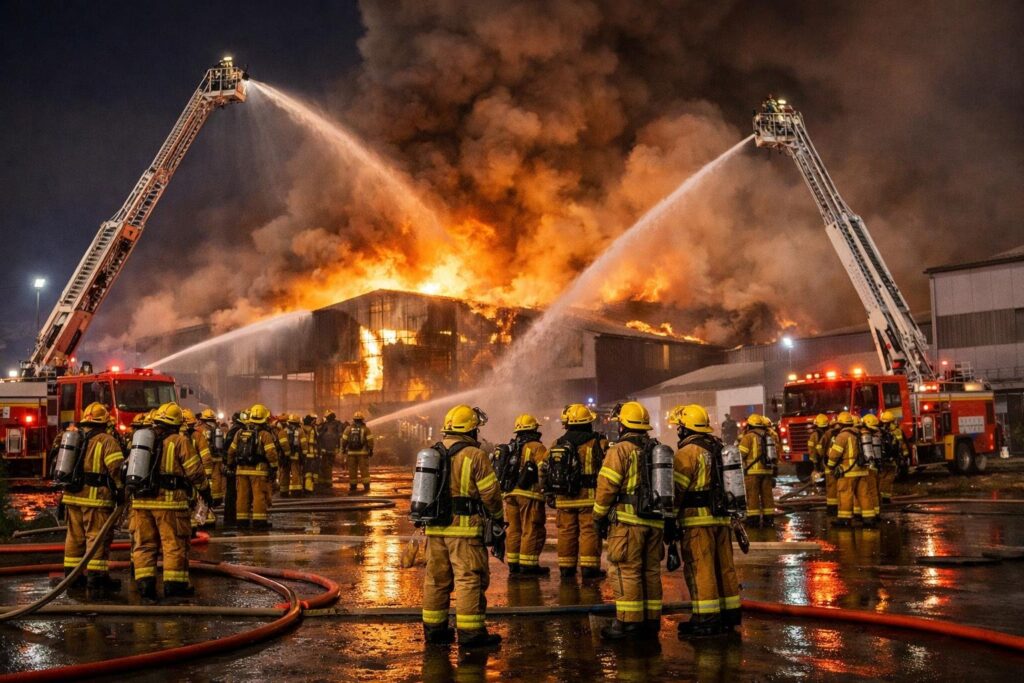 Warehouse fire in Christchurchʼs industrial zone brings out more than ...