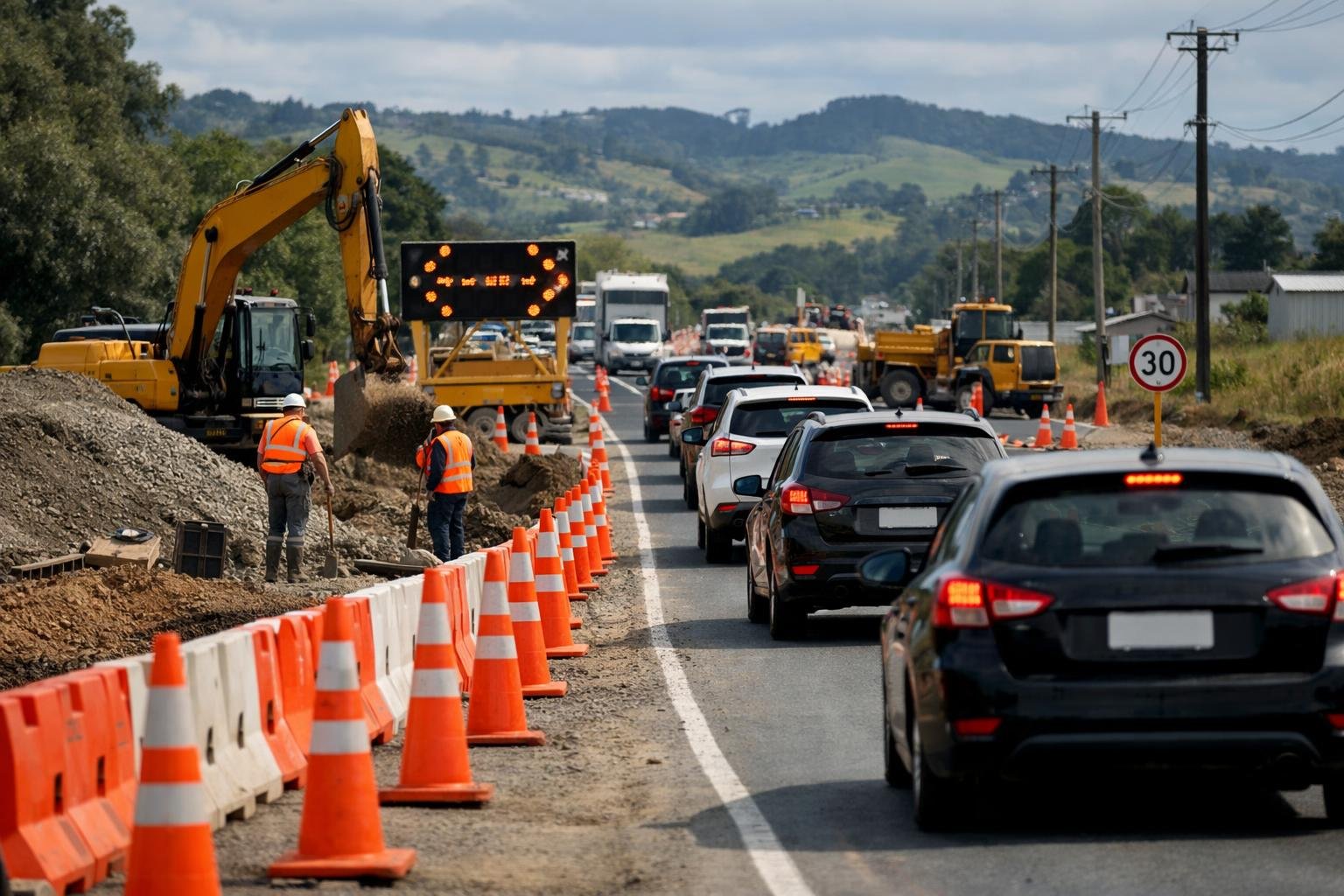 Why are roadworks on SH2 near Tauranga taking longer than the council first promised