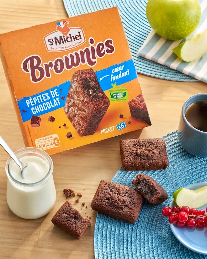 le brownie moelleux aux pépites de chocolat St Michel