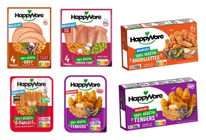 les six nouveaux produits veggie HappyVore