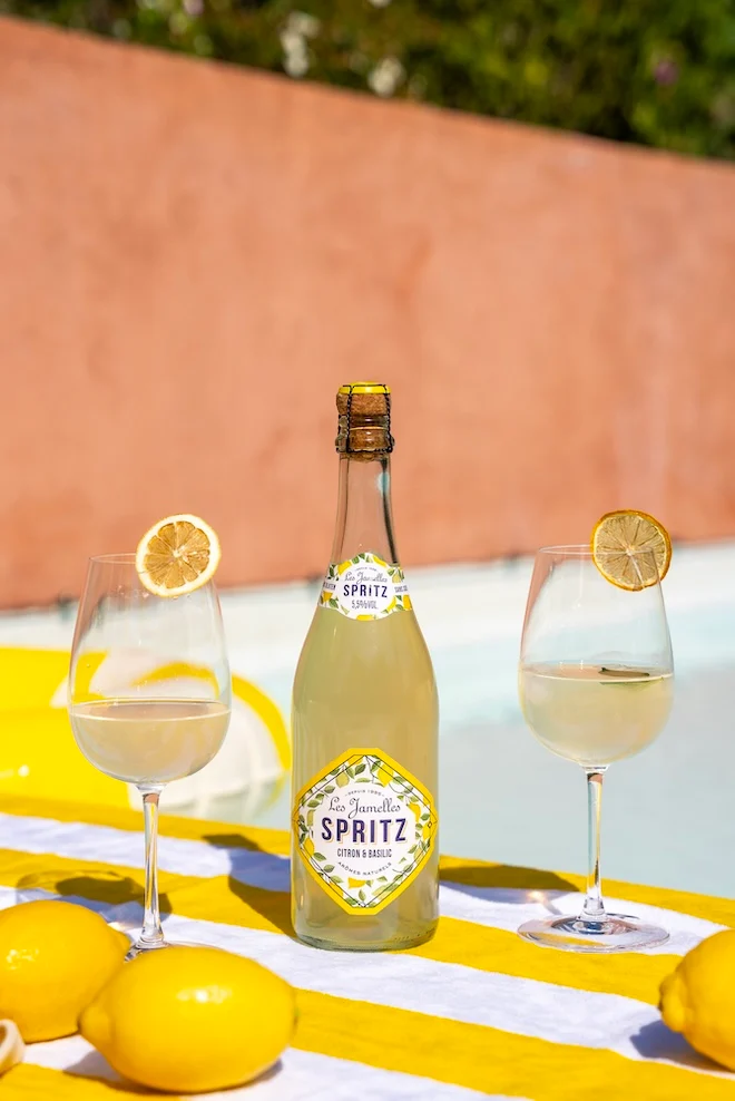 bouteille de spritz au citron et basilic Les Jamelles