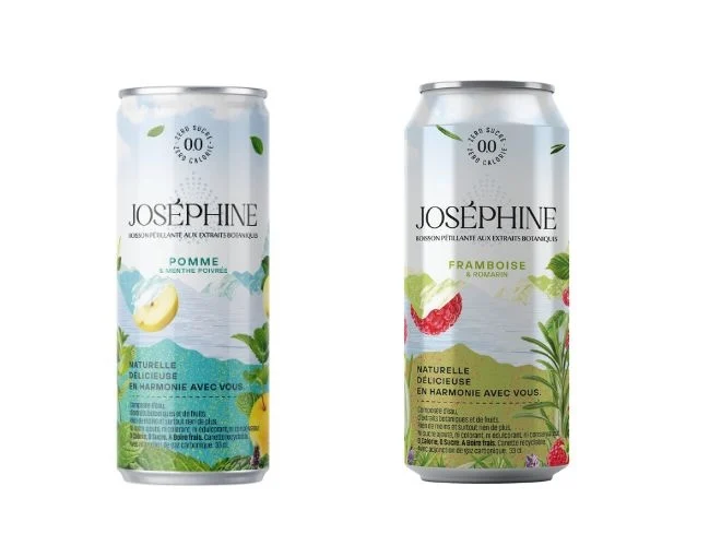 the two new Joséphine sparkling waters
