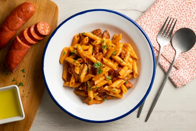 pâtes au chorizo