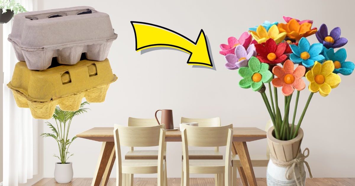 How to Make Egg Carton Flowers for Dining Room Decor | Practical Idea